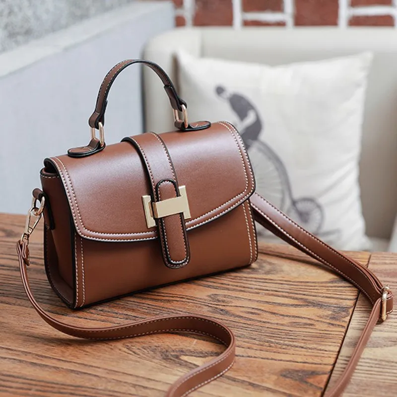 

2019 New Style Women's Shoulder Retro WOMEN'S Bag Europe And America Fashion WOMEN'S Bag Boston Bag Guangzhou Manufacturers