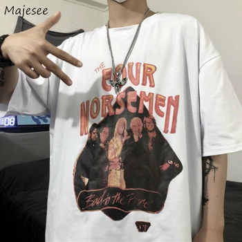 

Men Short Sleeve T-shirts Printed Leisure Chic Big Size 3XL Oversize Tees Harajuku Mens Fashion Streetwear Korean Style Tshirt