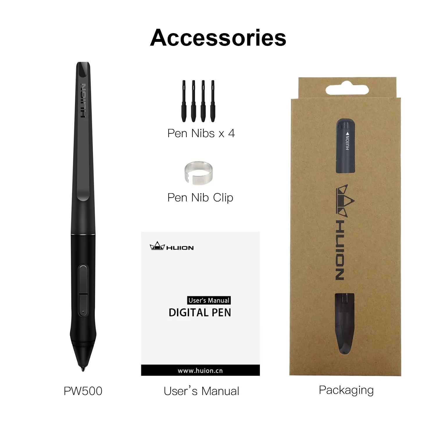 Huion PW201 디지털 펜, 배터리 없는 디지털 펜, 프로그래밍 가능한 버튼 2 개, Huion H430P 그래픽 태블릿용