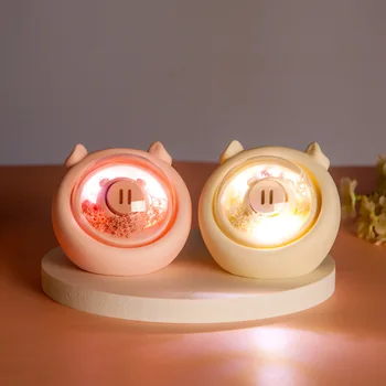 

Cute Pig Animal Led Night Lamp Baby Girls Bedroom Decoration Lamp Child Birthday Gift Pink White Color Led Light