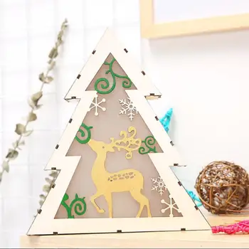 

Luminous LED Plaque Sign Gifts 3D Beautiful Party Christmas Decoration Festival Home Decor Wooden Christmas Deer Light Outdoor