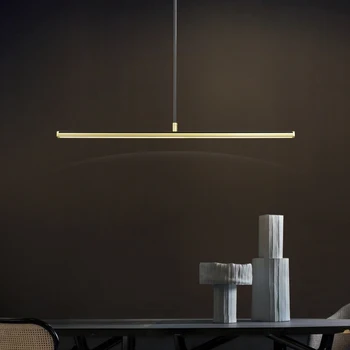 

Nordic Minimalist Led Pendant Lights for Dinning Room Kitchen Hanging Lamp Modern Long Strip Pendant Lamp Table Bar Study Office