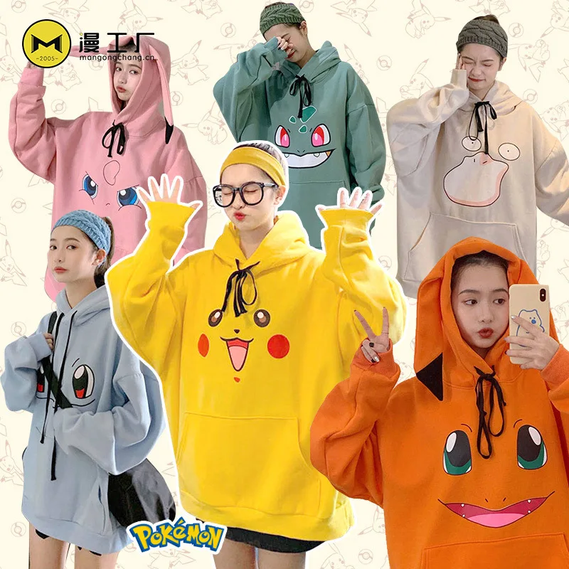 Sudadera con capucha de Pokémon para mujer, sudaderas de Pikachu informales, ropa de Anime para mujer, Cosplay, fiesta
