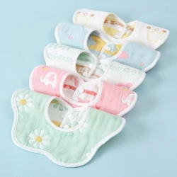 Bib Maternal Baby Stuff Infant and Infant Products Pure Cotton Gauze Bib 360 Degree Rotating Rice Pocket Cartoon Petal Bib Bibs