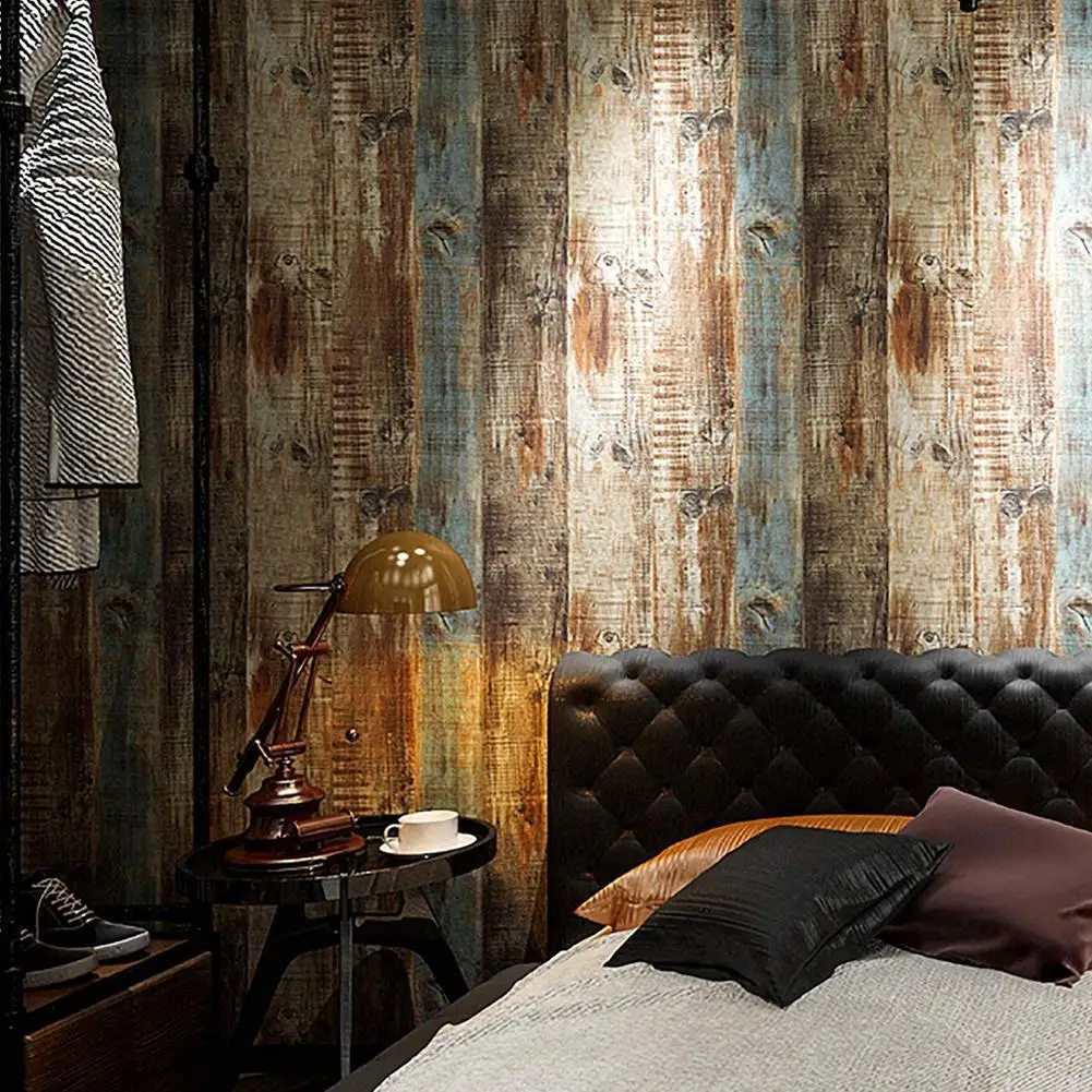Vintage Wood Self Adhesive Paper Removable Peel Stick Wallpaper Blue Wood Panel Interior Film Leave No Trace Surfaces Easy Clean Wallpapers Aliexpress