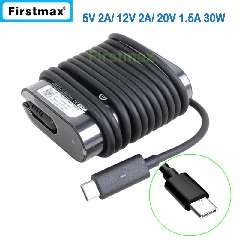snave Om Anvendelig 5v 2a 12v 2a 20v 1.5a Usb-c Type C Laptop Ac Power Adapter Charger For Dell  Xps 12 9250 Venue 10 Pro 5055 5056 Da30nm150 08xtw5 - Laptop Adapter -  AliExpress