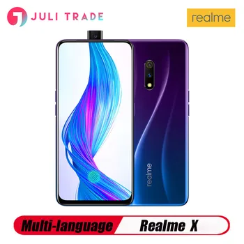 Перейти на Алиэкспресс и купить Мобильный телефон OPPO Realme X 4G LTE 8 Гб 128 ГБ Snapdragon710 6,53 AMOLED 3765 мАч 48 МП отпечаток пальца VOOC3.0 Type-C разблокированный смартфон