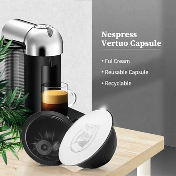 

ICafilas Vertuo Capsule Filter For Nespresso Refillable Coffee Basket Disposable Seals Foils For Vertuoline Machine