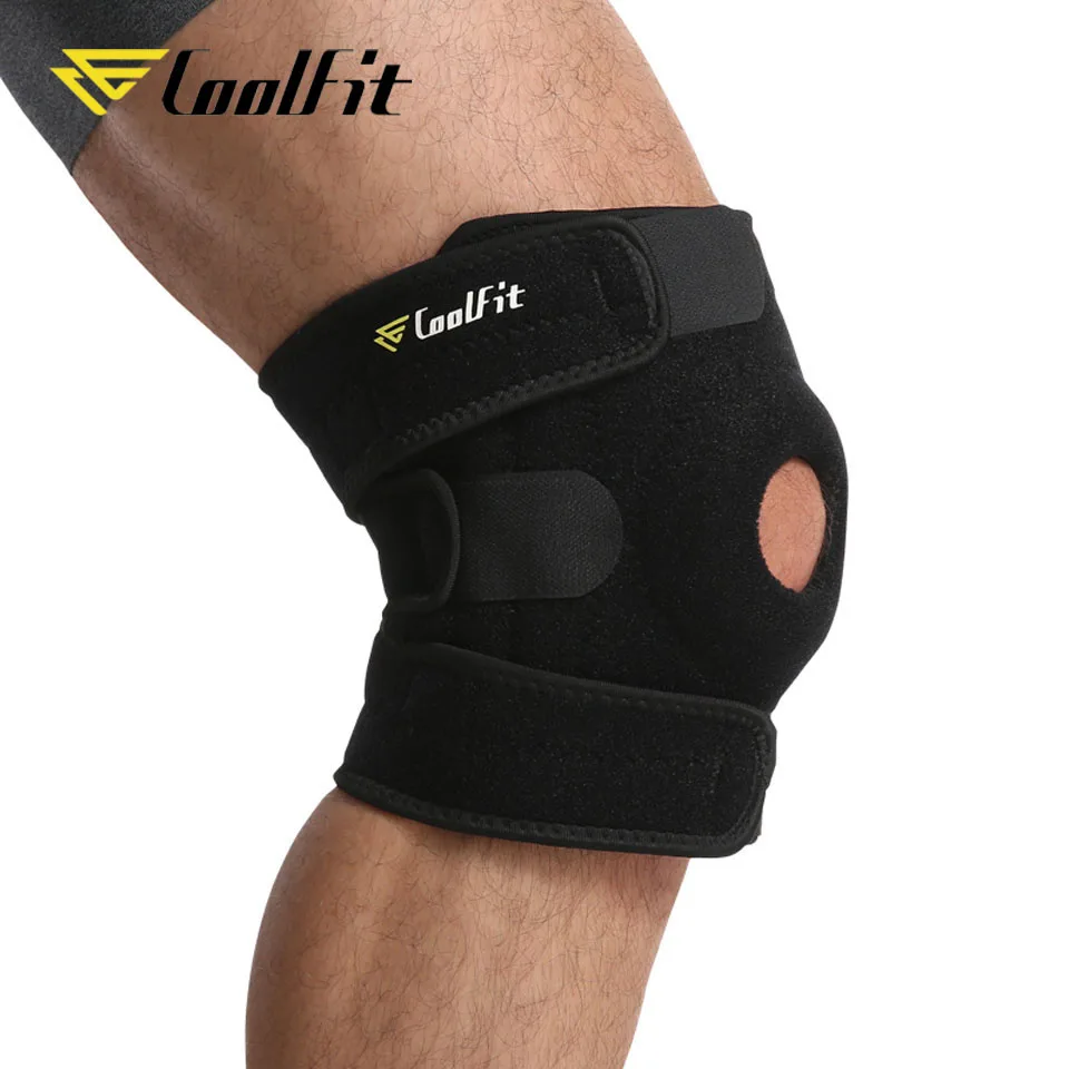 CoolFit 1 шт. эластичный наколенник Регулируемый защитный механизм коленный фиксатор Спортивная безопасность тренировка Поддержка Pad Баскетбол