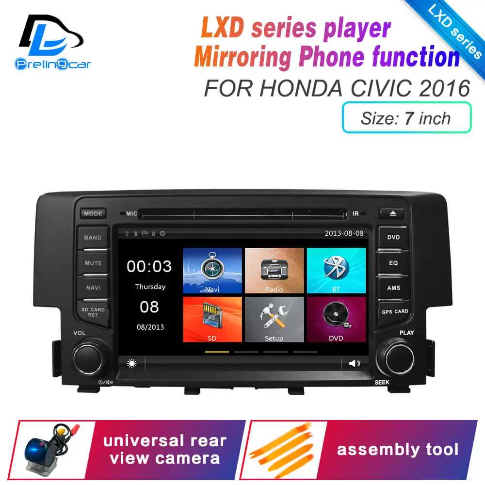 Android 9,0 DSP 4G Lte мультимедийный dvd-плеер для HONDA civic 2012 лет подголовник монитор Радио Стерео навигационная система - Цвет: LXD 2016 Civic