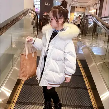 

Warm New Solid Color Baby Girls Parkas 2020 Winter Jackets For 3-12 Year Girls Coat Kids Warm Hooded Outerwear Children Clothes