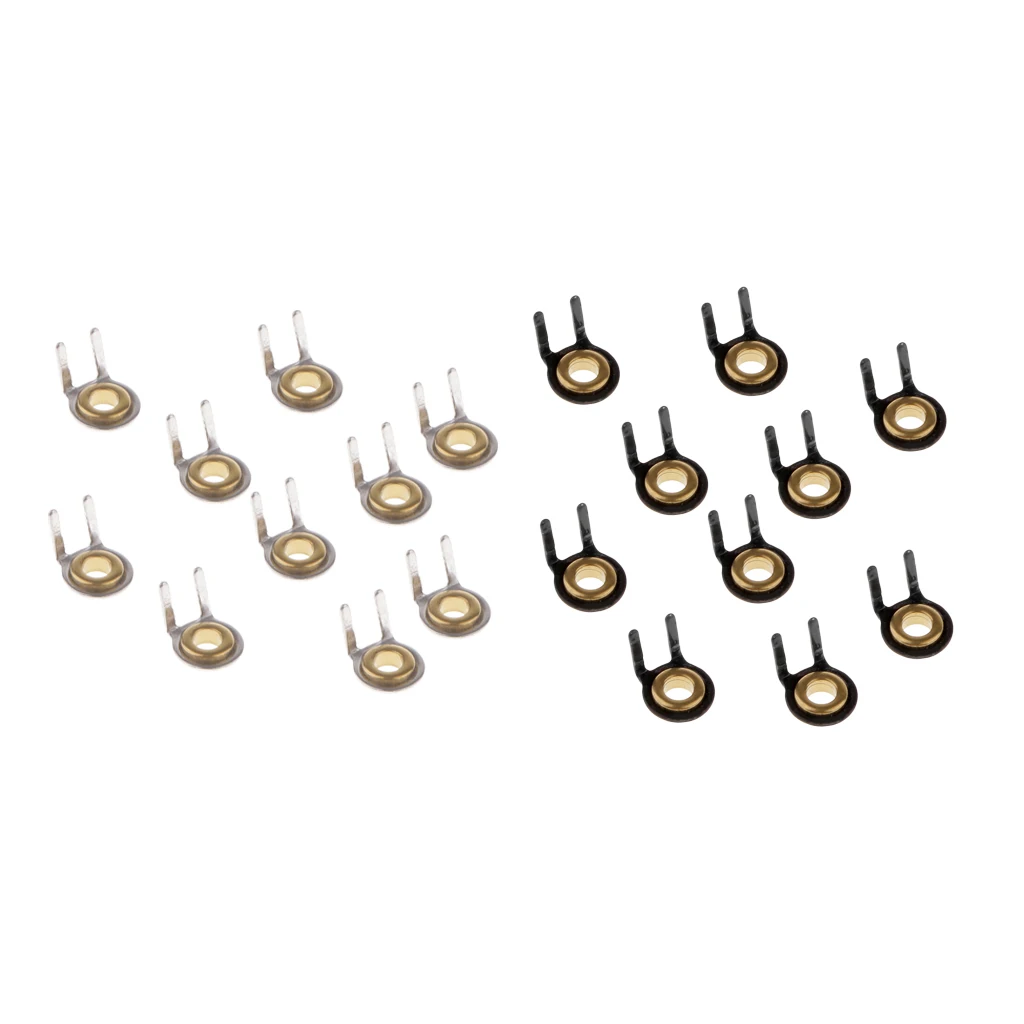 10 Pieces Stainless Steel Double Leg Fishing Rod Guides Tips Ring Repair Kit Inner Diameter 2mm DIY Rod Building Accessories