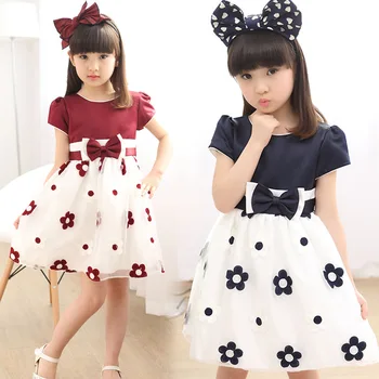 

Floral Dress for Girls 2020 Summer Mesh Girls Dress Bow Kids Clothes Children's Dress Spring Teen Girls Clothing 6 8 12 Years