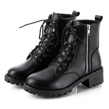 SAGACE/женские ботинки; черные грубые ботинки; винтажные кожаные ботильоны в ковбойском стиле; модные ботинки в байкерском стиле;#45