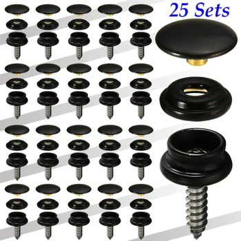 

75pcs Snap button screw 15mm For Boat Canvas Marine Tent Black Self-tapping