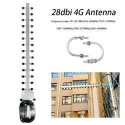 Amplificateur de Signal WIFI 4G 4G 28dbi SMA mâle, Booster directionnel extérieur, Modem antenne Yagi RG58 1.5m 