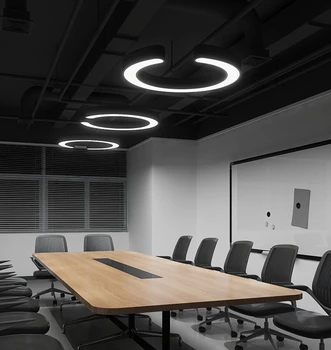 

LED Office Pemdant Lights Rounded Strip Light Bar Lighting Hanging Line Lamp Long Ceiling Lamp LED Light Office Pendant Lamps