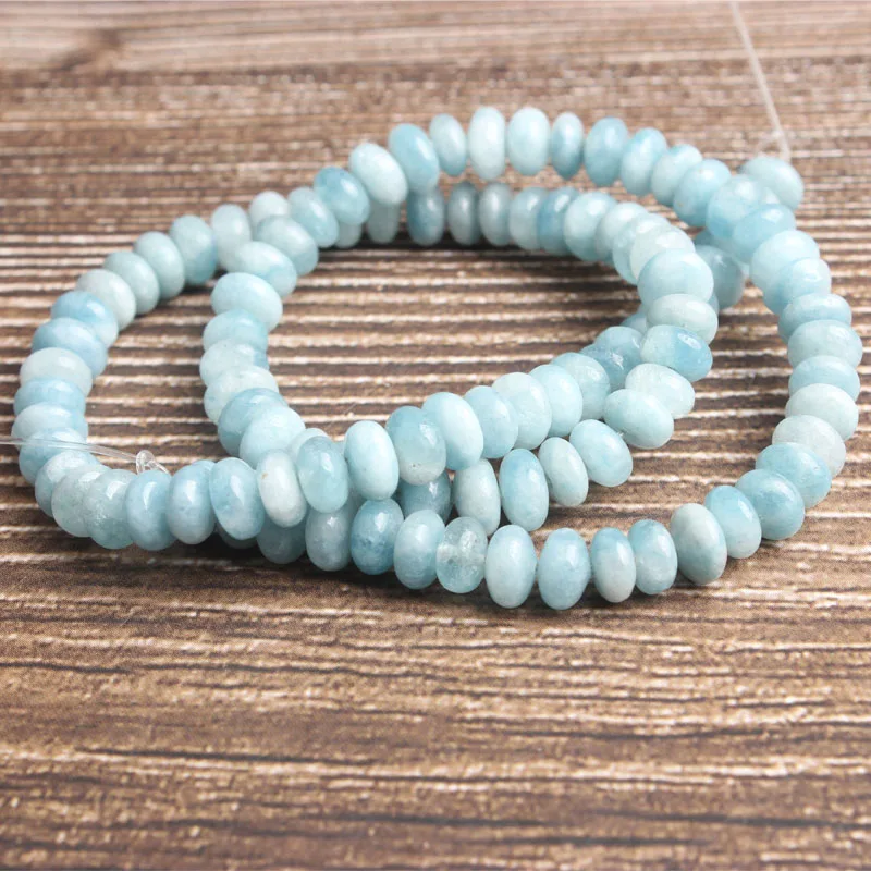 aquamarine Lan Li, модные ювелирные изделия, 4x6 мм, разноцветные натуральные камни, бусины-разделители, сделай сам, женский браслет, ожерелье, серьги-гвоздики и аксессуары - Цвет: aquamarine