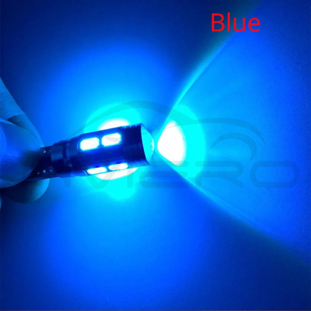 Hviero T10 Wedge Buld White Blue Canbus Xenon W5W 194 5630 5730 10Smd DC 12v No Obc Error Reverse Light Turn Light Side Lamp Stop Light