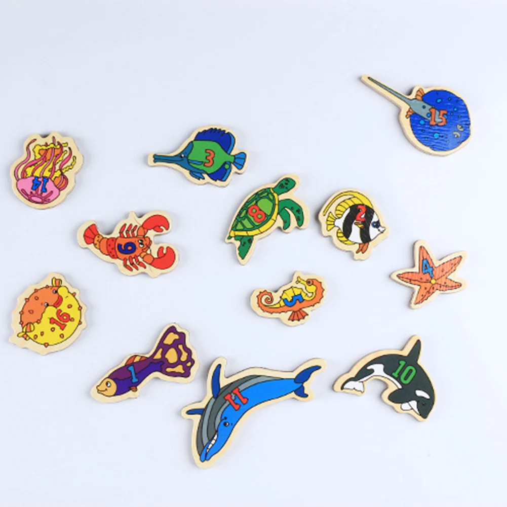 26Pcs Fridge Magnets for Kids Alphabet Animals Shape Wooden Magnetic Stickers Kids Educational Toys for Children Gift