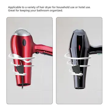 

Innovative Wall-mounted Hair Dryer Metal bathroom Shelf Storage Hairdryer holder for hairdryer Hair Dryer Holder