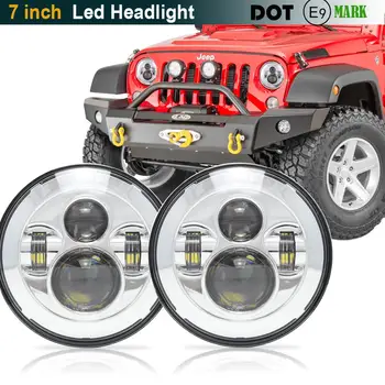 

For UAZ 4x4 Jungle Lada 4x4 urban Niva 7" black LED H4 headlight lamps headlamp for Jeep JK TJ LJ Land Rover Defender
