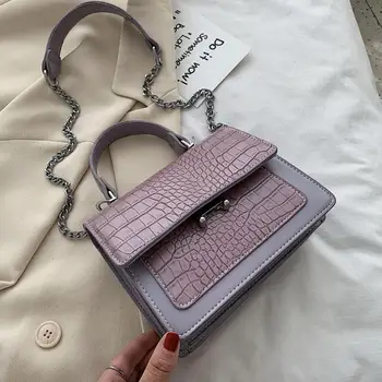 

Crocodile pattern Square Tote bag 2020 Fashion New High-quality PU Leather Women's Designer Handbag Chain Shoulder Messenger Bag