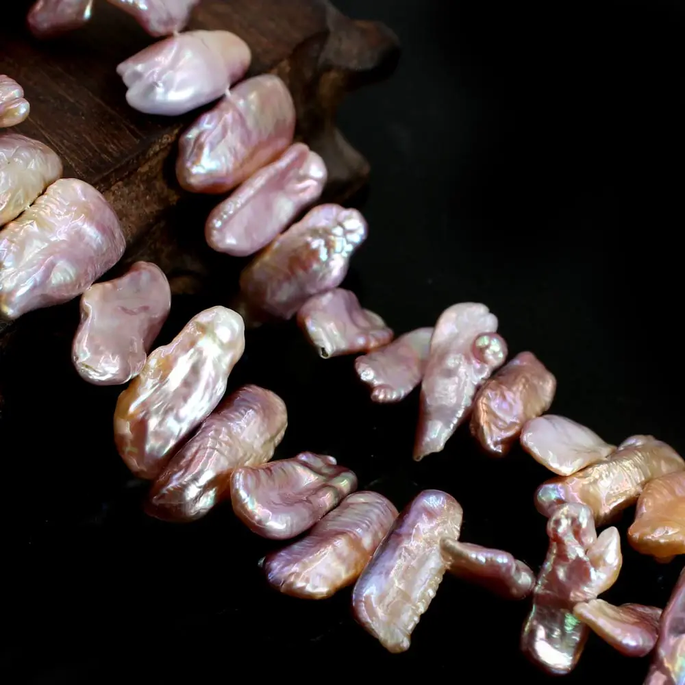 

10x20mm Purple Biwa Natural Freshwater Pearl DIY Jewelry Making Necklace Beads Strand 14inch
