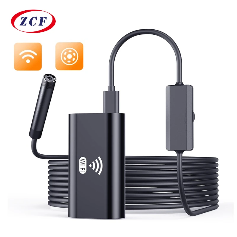 F99 Wifi Endoscope Camera HD720P 8mmLens USB Camera Semi rigid Cable