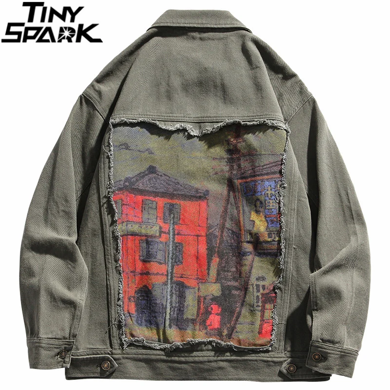 2020 Pria Streetwear Denim Bomber 