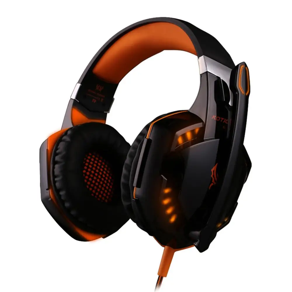 High Quality Over ear Gaming Headset Earphone Handphone Stereo Bass with LED Light Computer Accessories Gaming Gamer Headset