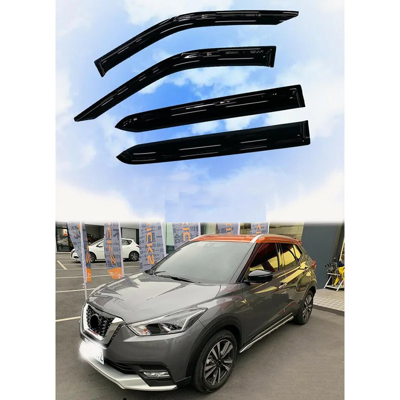 Подходит для Nissan Kicks- Высокое качество Черный оконный козырек вентиляционный солнцезащитный козырек защита от дождя дверной козырек 4 шт