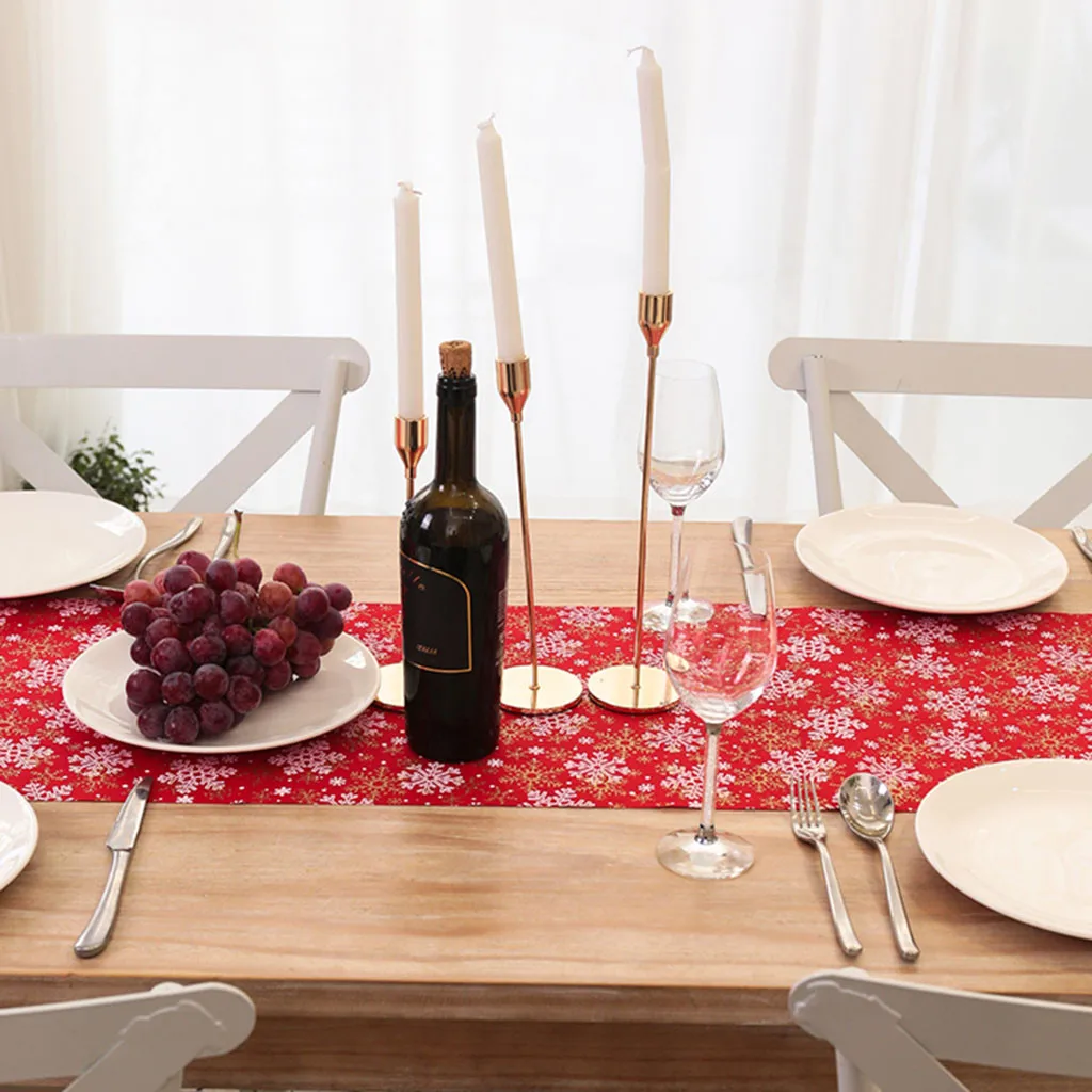 New Christmas Decoration Imitation Linen Printed Table Flag Table Cloth