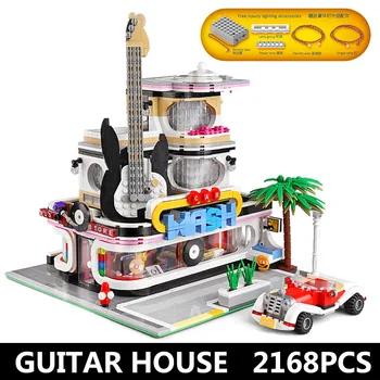 

16005 Streetview Building Toys The Antique Collection Shop Corner Post Office Model Lepining Building Blocks Kids Christmas Gift