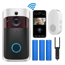 Visiophone intelligent V5 IP, interphone vidéo wi fi, sonnette de porte, caméra IR, alarme, sécurité sans fil