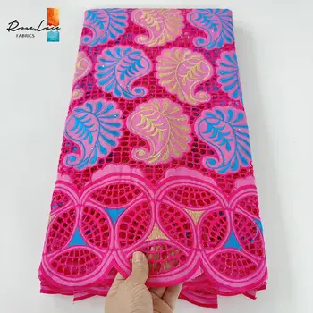

Rose Red Embroidery Dry Lace With Rhinestones 2020 Hot Sale Swiss Voile In Switzerland Nigerian Wedding 100% Cotton Lace Fabric