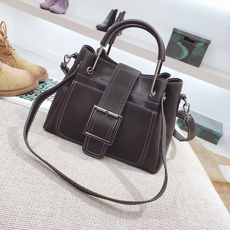 

JIULIN 2019 new high-capacity water-bucket prepuce with decorative smoky single-shoulder oblique-span hand-held women's bag