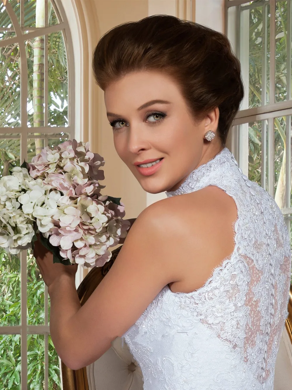 Свадебное платье, вечернее платье, vestido de noiva, винтажное, Курто,, с высоким воротом, длиной до колена, белое, короткое, кружевное, для матери невесты, платья