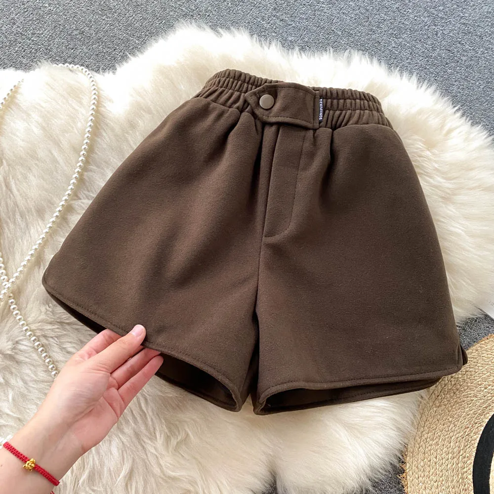 bermuda shorts 2021 Autumn Winter Woolen Short Women New High Waist Black Brown Loose Thick Shorts Korean Biker Shorts Clothing basketball shorts