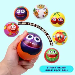 6 шт./лот запястье руки упражнения анти-мячики для снятия стресса современный улыбающийся фрукты шарики для сжимания снятие эмоционального