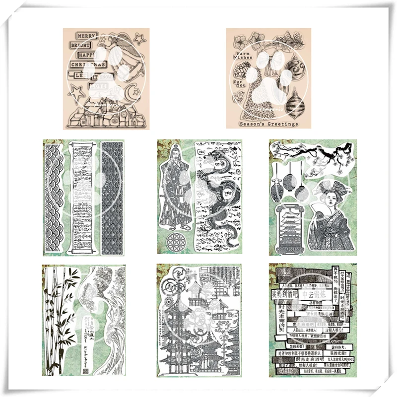 New Arrivals 2021 Clear Stamps For Scrapbooking Card Making Japanese Style Bamboo Dragon Stamp Set Account Craft No Dies | Дом и сад