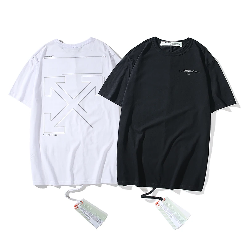 Неполная стрела 19ss Off-White OW для мужчин/женщин, унисекс, модные модели влюбленных пар, хлопковая Повседневная футболка с коротким рукавом и круглым вырезом
