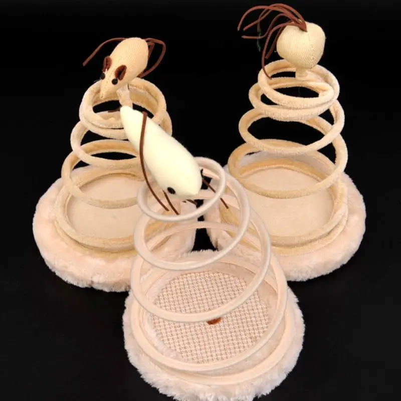 New Cute Funny Cat Toy Spiral Spring Tray Cats Pet Playing Training Supplies M0XD