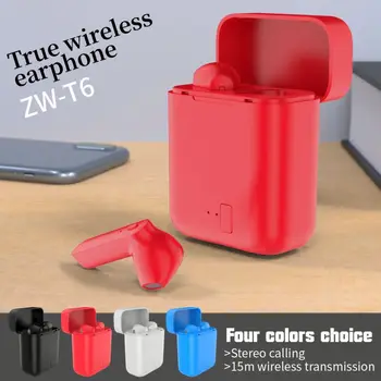 

ZW-T6 TWS Wireless Blueteeth Earphones Headset Mini Earbuds Stereo Headphones With Mic Charging Box Sport Headset for phone