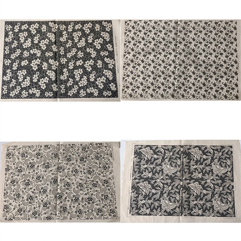 2PCS Pottery Art Transfer Paper Glaze Underglaze Black Flower Paper High Temperature Ceramic Decals DIY Polymer Clay Tools