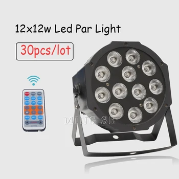 

30pcs/lots 12x12w Remote flat par led Flat White Led Par Light 12*12W Smooth RGBW Color Mixing DMX 4/8 Channels Stage Wash