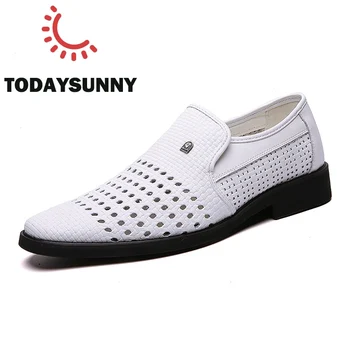 

Casual Men Loafers Shoes Hollow Out Breathable Male British Style Moccasins Shoes Man Slip On Soft Driving Shoes Big Size 39-48#