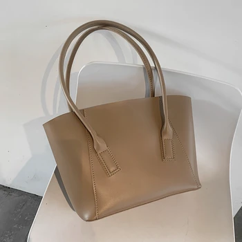 

Burminsa Vintage Trapeze Women Tote Bags Unique Design Large Capacity Female Shoulder Bags PU Leather Work Ladies Handbags 2020