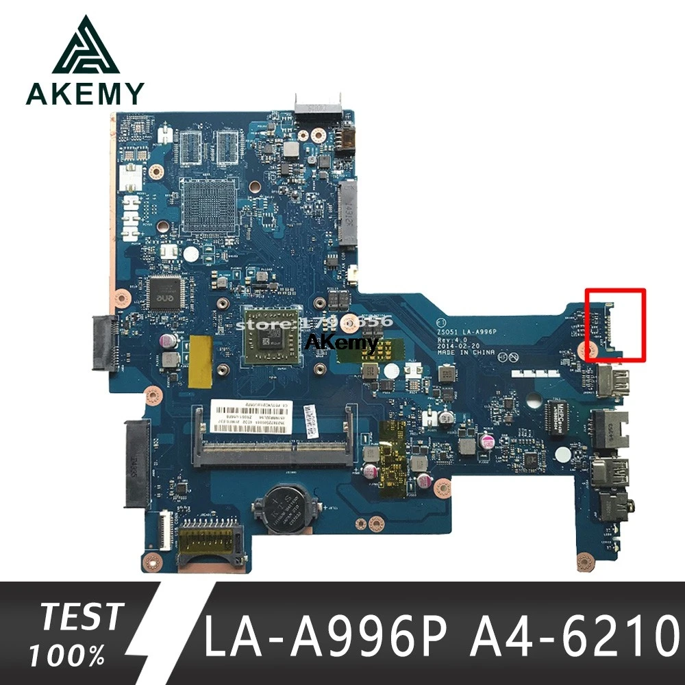 

Excellent 764265-501 For HP 15-G Laptop Motherboard With A4-6210 CPU DDR3 ZSO51 LA-A996P 100% Working
