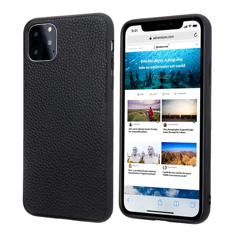 Мягкий чехол из натуральной кожи и ТПУ для iPhone 12 11 Pro Max Mini X XS XR чехлы телефонов 2021